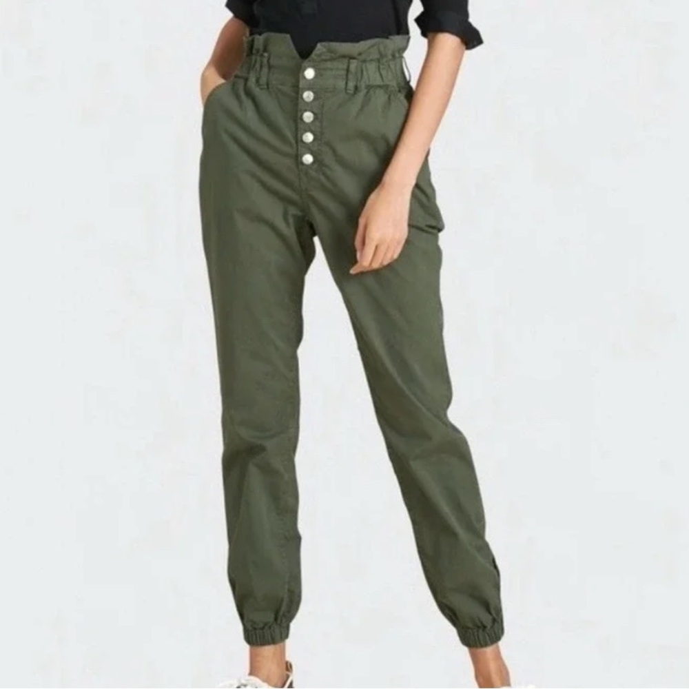 Veronica Beard Tedi Tapered Jogger Pants in New Army Green High Rise